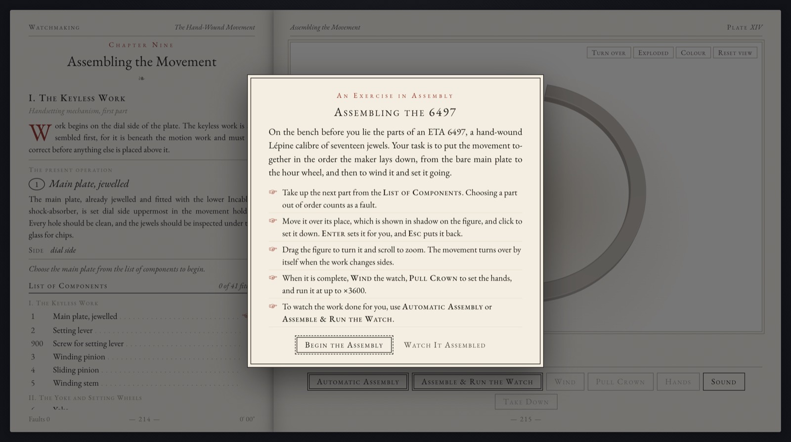 An introductory dialog in the book's typography explaining how to play.